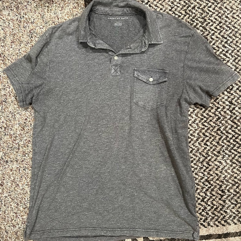 American Eagle Gray Polo Shirt